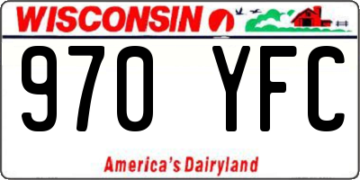 WI license plate 970YFC