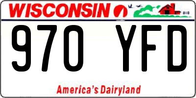 WI license plate 970YFD