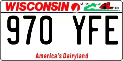 WI license plate 970YFE