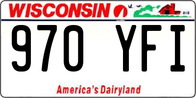 WI license plate 970YFI