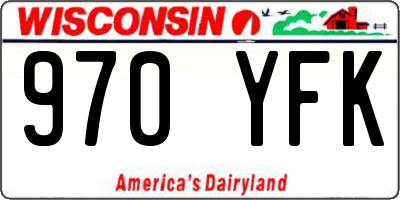 WI license plate 970YFK