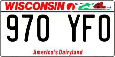 WI license plate 970YFO