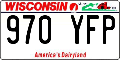 WI license plate 970YFP