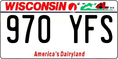WI license plate 970YFS