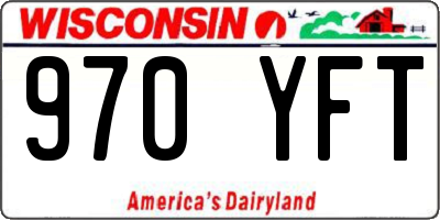 WI license plate 970YFT