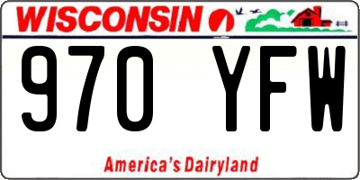 WI license plate 970YFW