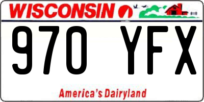 WI license plate 970YFX