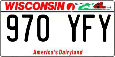 WI license plate 970YFY