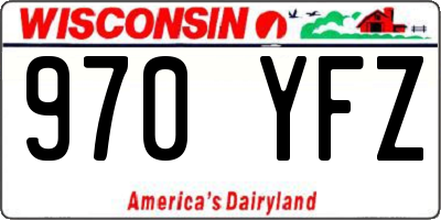 WI license plate 970YFZ