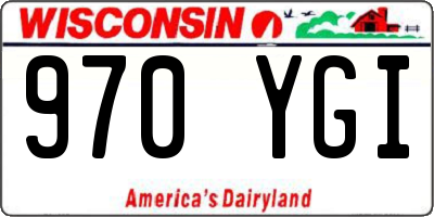 WI license plate 970YGI