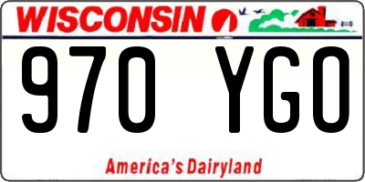 WI license plate 970YGO