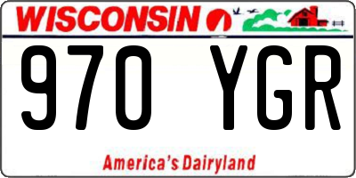 WI license plate 970YGR