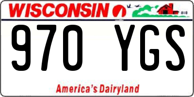 WI license plate 970YGS