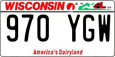 WI license plate 970YGW