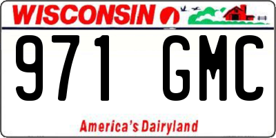 WI license plate 971GMC