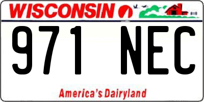 WI license plate 971NEC