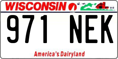 WI license plate 971NEK