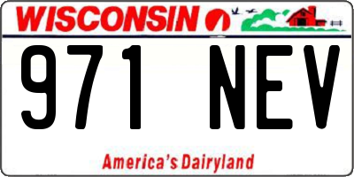 WI license plate 971NEV