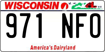 WI license plate 971NFO