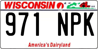 WI license plate 971NPK