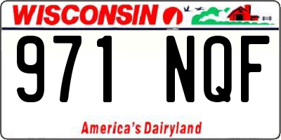 WI license plate 971NQF