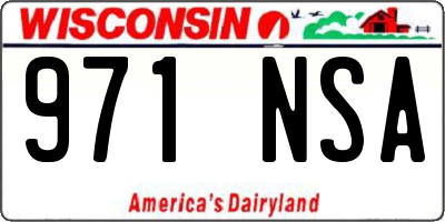 WI license plate 971NSA