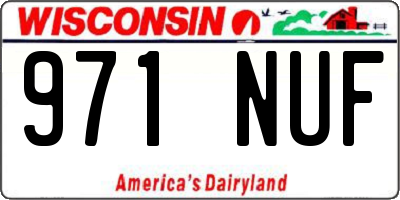 WI license plate 971NUF