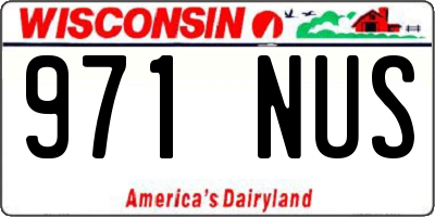 WI license plate 971NUS