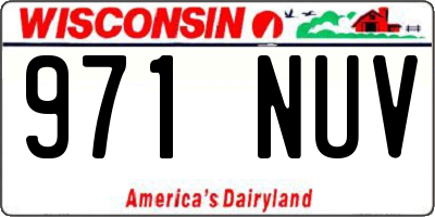 WI license plate 971NUV