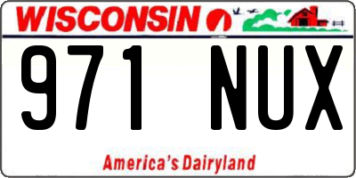 WI license plate 971NUX