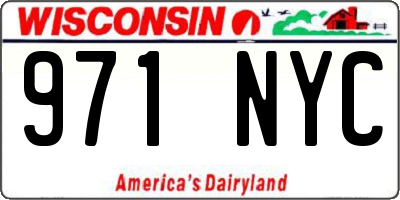 WI license plate 971NYC