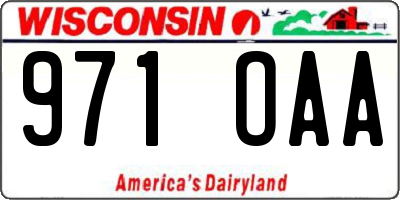 WI license plate 971OAA
