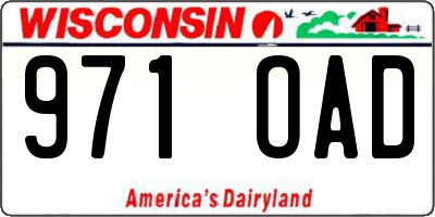 WI license plate 971OAD