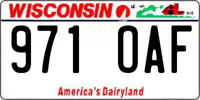 WI license plate 971OAF