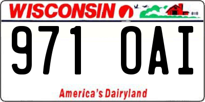 WI license plate 971OAI