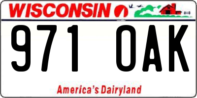 WI license plate 971OAK