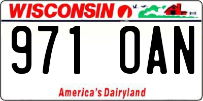 WI license plate 971OAN