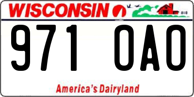 WI license plate 971OAO