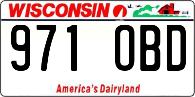 WI license plate 971OBD