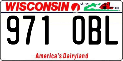 WI license plate 971OBL