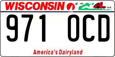 WI license plate 971OCD