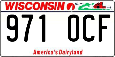 WI license plate 971OCF