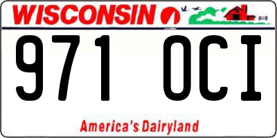 WI license plate 971OCI