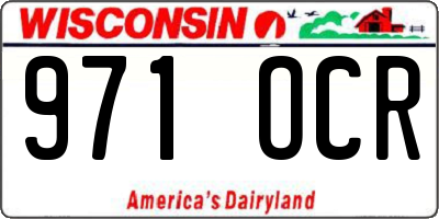 WI license plate 971OCR