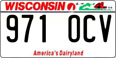 WI license plate 971OCV