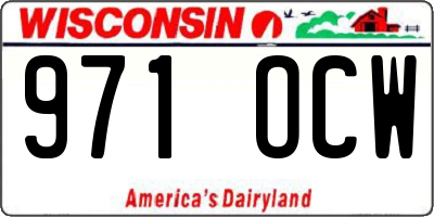 WI license plate 971OCW