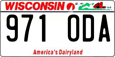 WI license plate 971ODA