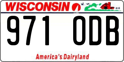 WI license plate 971ODB