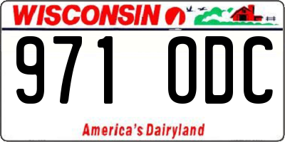 WI license plate 971ODC