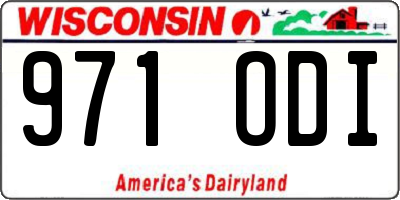 WI license plate 971ODI